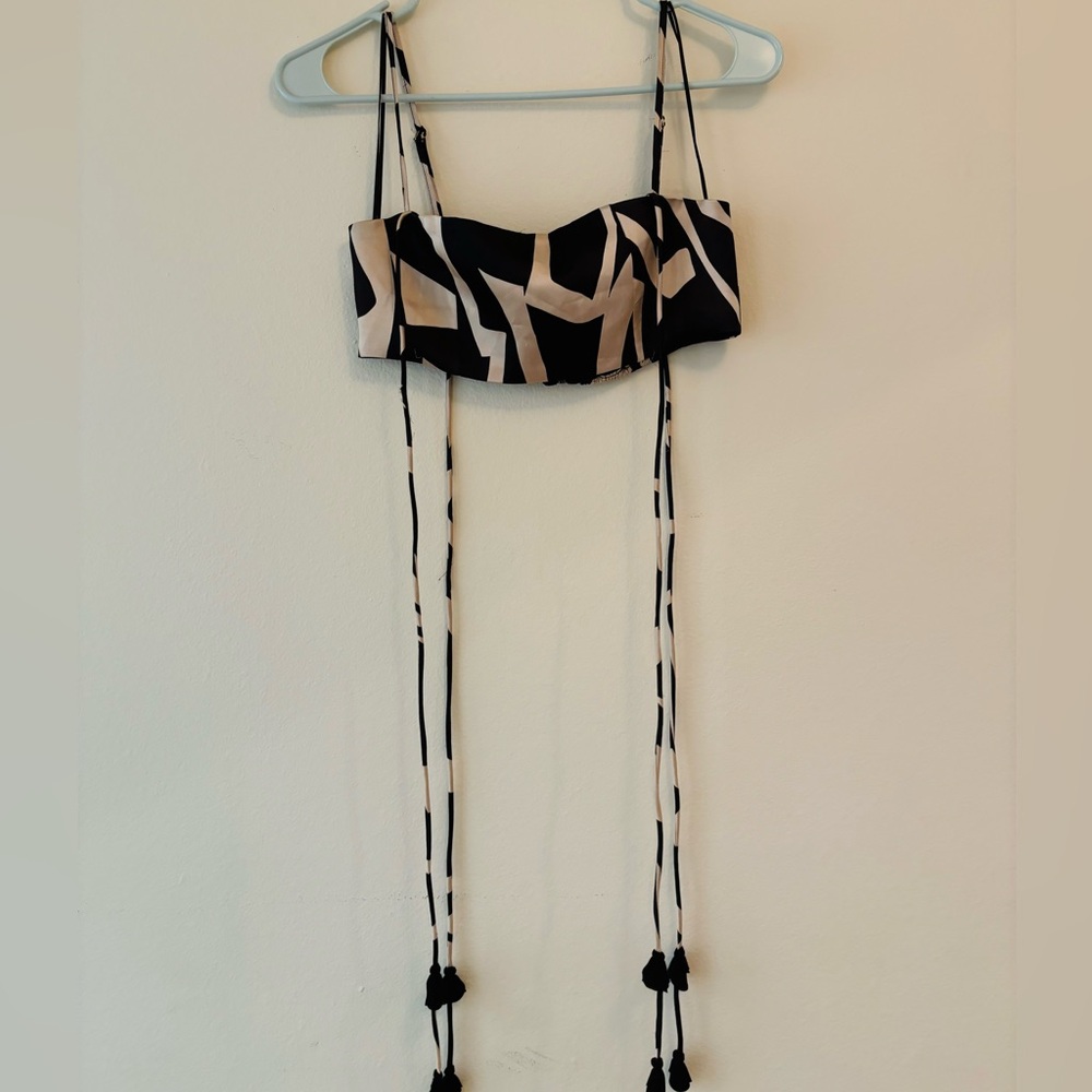 House of Harlow 1960 Printed Tie-Strap Crop Top